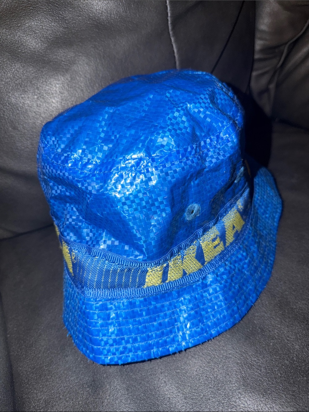 IKEA Blue Bucket Hat with Yellow Logo Band